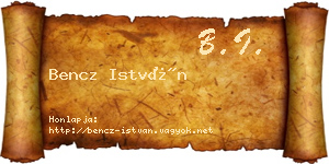 Bencz István névjegykártya